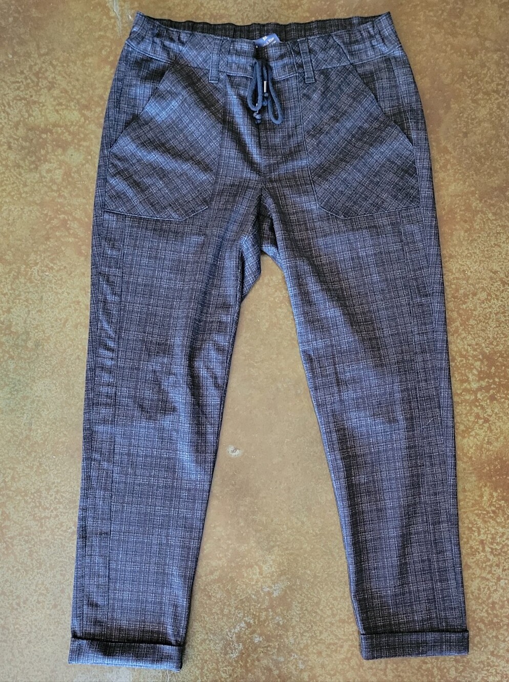 Democracy High Rise Plaid Drawstring Pants Size Medium